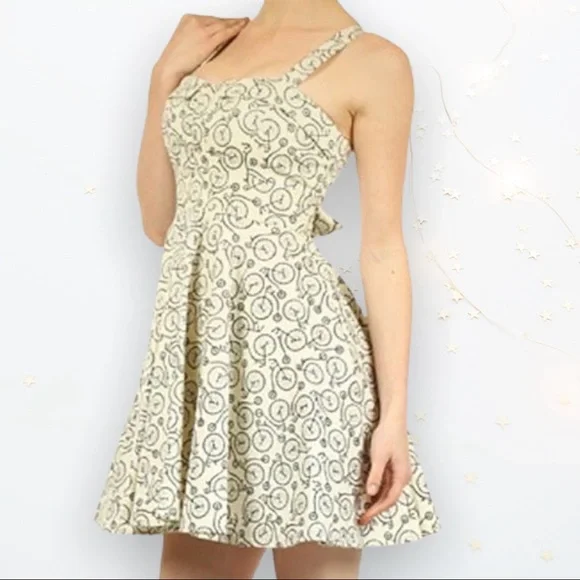 **HOST PICK** IXIA Retro Pin-Up Style Summer Dress of Penny Farthing Fabric - LG - Picture 1 of 7